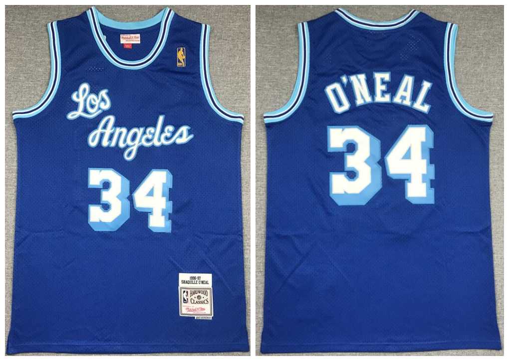 Lakers 34 Shaquille O'Neal Blue 1996-97 Hardwood Classics Mesh Jersey,We sell and wholesale Lakers 34 Shaquille O'Neal Blue 1996-97 Hardwood Classics Mesh Jersey on line form chian!
